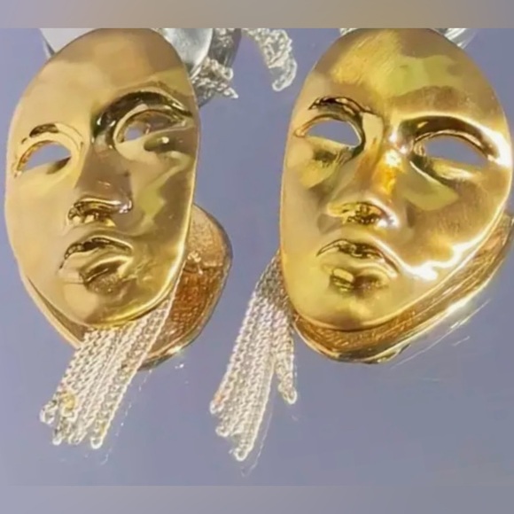 “Phantom of Opera” Gold Theatre Masquerade War Mask Sons of Harpy Tragedy Studs - Picture 9 of 16